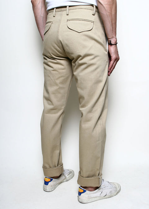  Officer Trousers High // Khaki Selvedge